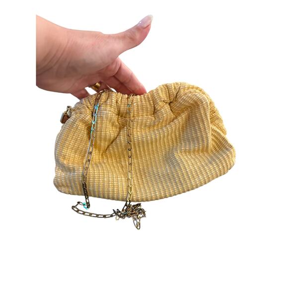 Mansur Gavriel Raffia Chain Mini Cloud Clutch Evening Bag Italy Made Natural - Picture 3 of 8